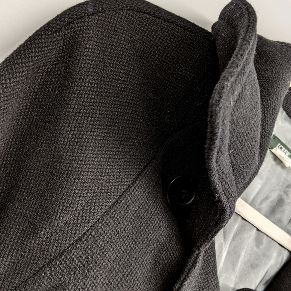 J.CREW Wool Nylon Blend Peacoat Pea Coat Belt Black Lined Double Breasted 4 - Picture 8 of 10